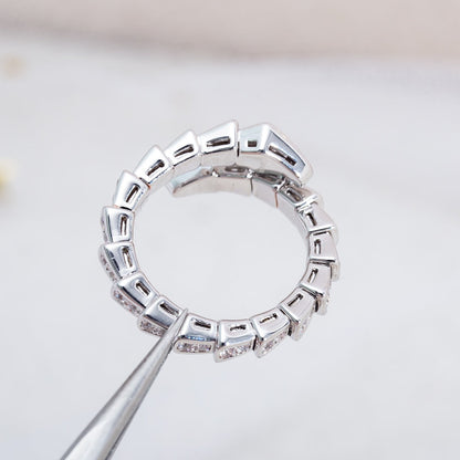Pomuse SERPENTI RING SILVER DIAMOND PAVED 4MM