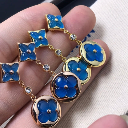 Pomuse STAR AND SUN AGATE DIAMOND EARRINGS