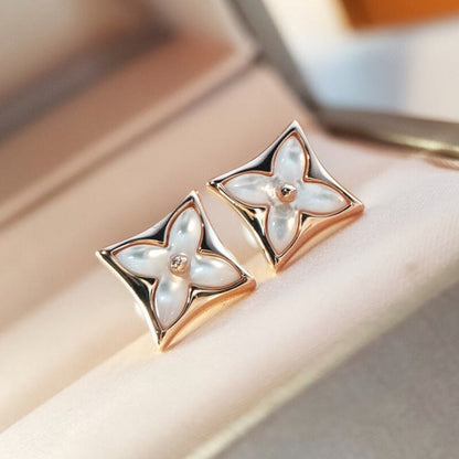 Pomuse STAR MOP PINK GOLD EARRINGS