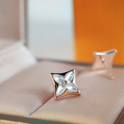 Pomuse STAR MOP PINK GOLD EARRINGS