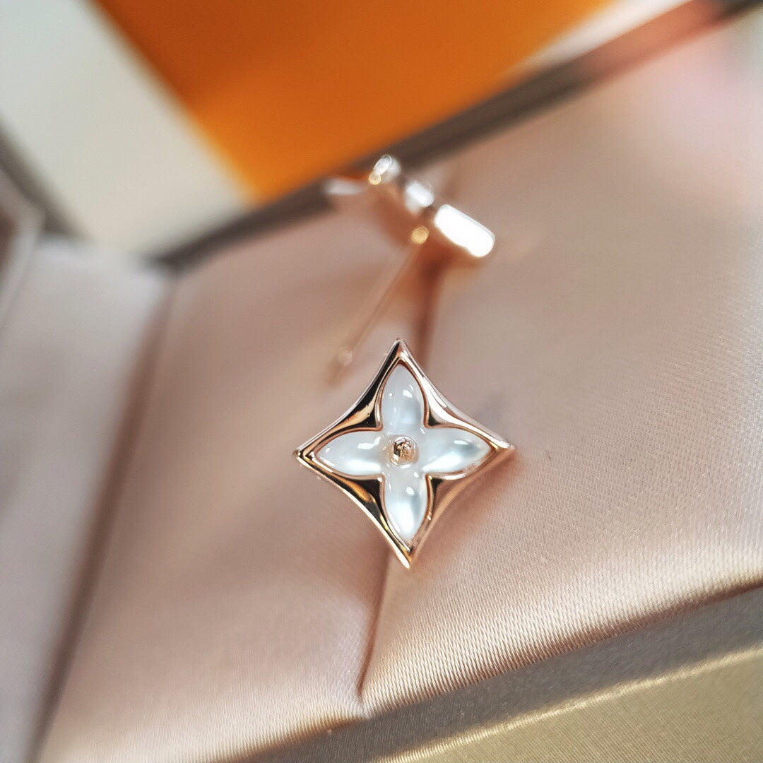 Pomuse STAR MOP PINK GOLD EARRINGS