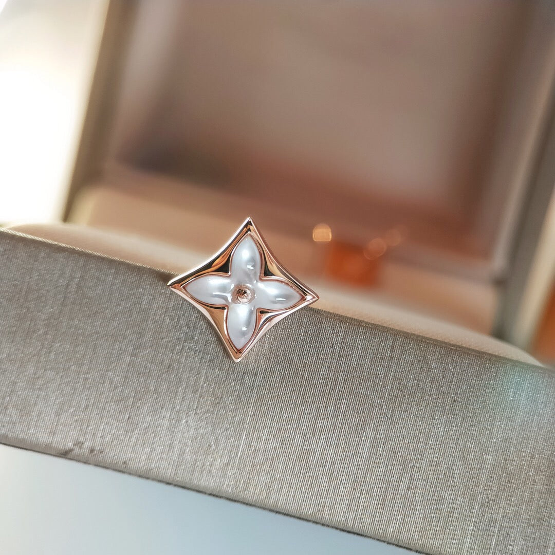 Pomuse STAR MOP PINK GOLD EARRINGS