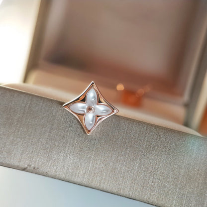 Pomuse STAR MOP PINK GOLD EARRINGS