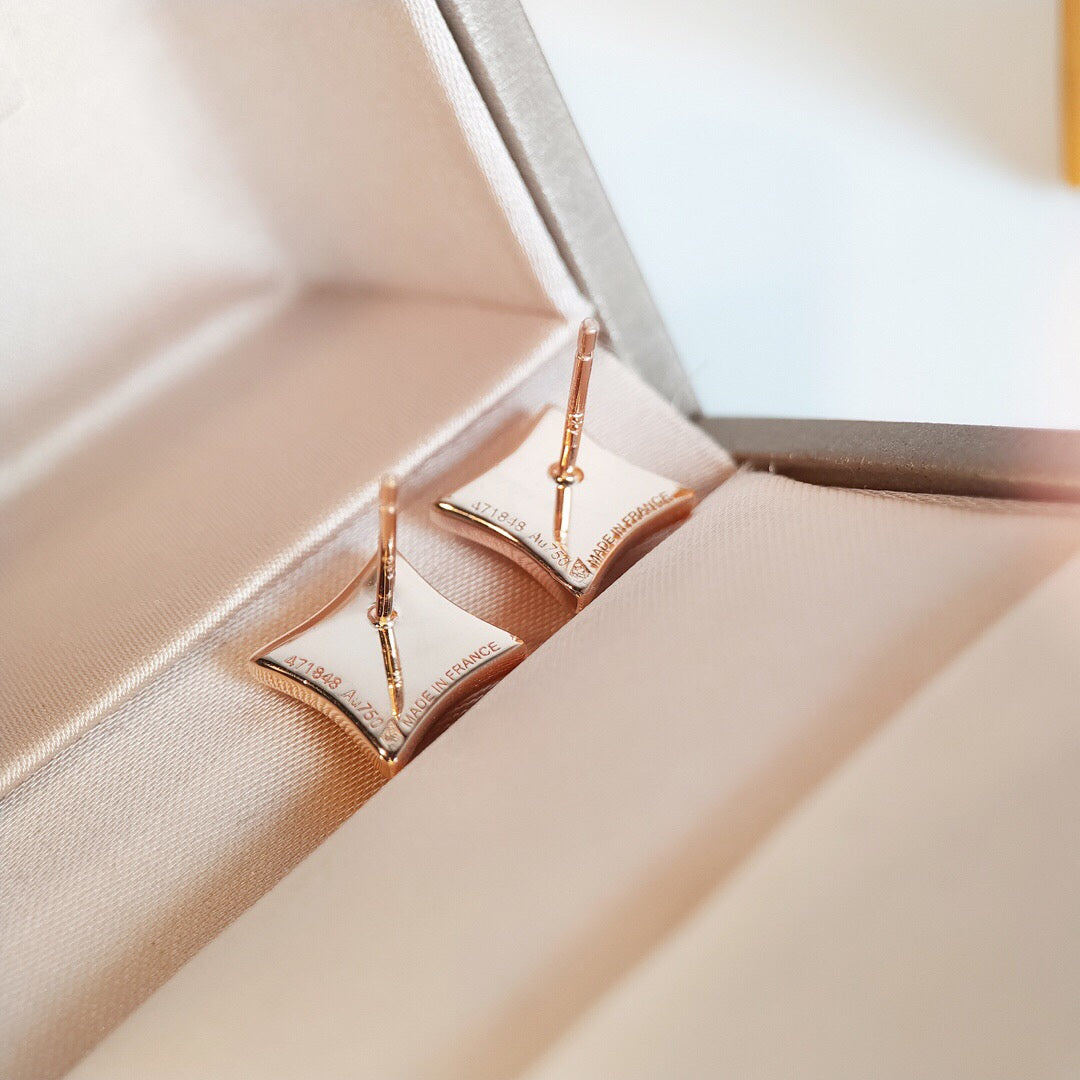 Pomuse STAR MOP PINK GOLD EARRINGS