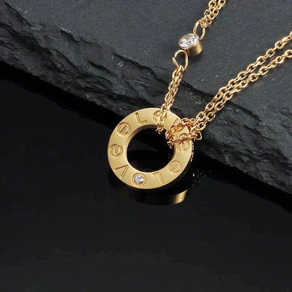 Pomuse LOVE NECKLACE 16MM 2 DIAMONDS