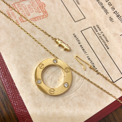 Pomuse LOVE NECKLACE 16MM 3 DIAMONDS