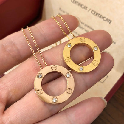 Pomuse LOVE NECKLACE 16MM 3 DIAMONDS