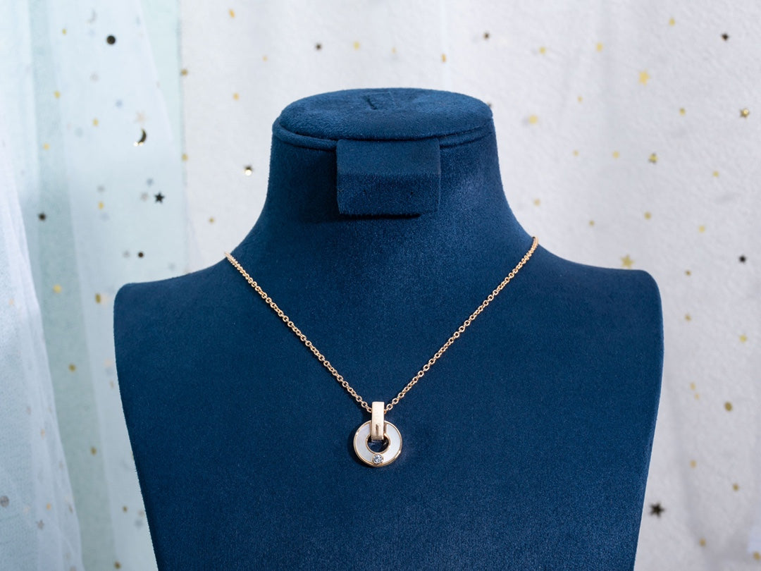 Pomuse GARI NECKLACE PINK GOLD MOP