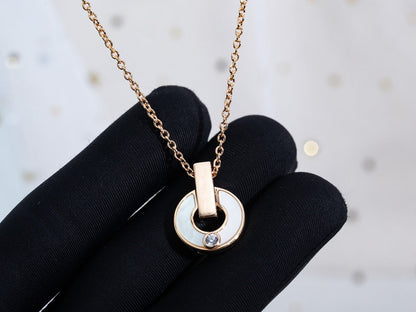 Pomuse GARI NECKLACE PINK GOLD MOP