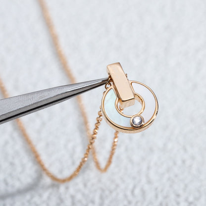 Pomuse GARI NECKLACE PINK GOLD MOP