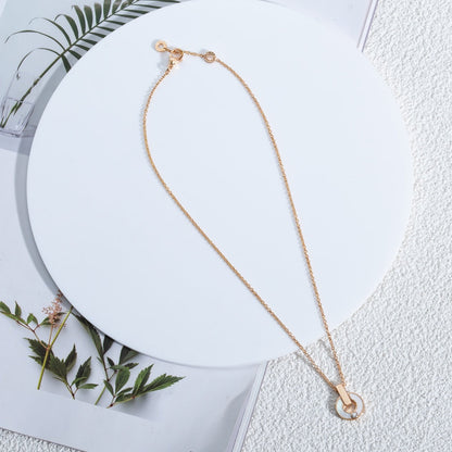 Pomuse GARI NECKLACE PINK GOLD MOP