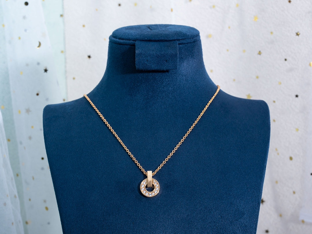 Pomuse GARI NECKLACE PINK GOLD DIAMOND