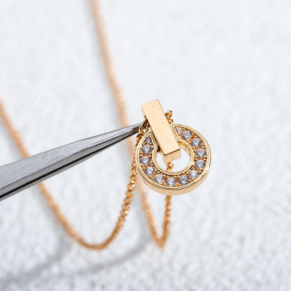 Pomuse GARI NECKLACE PINK GOLD DIAMOND
