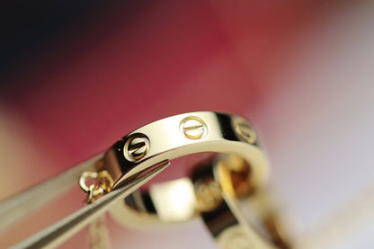 Pomuse LOVE NECKLACE DOUBLE RING GOLD