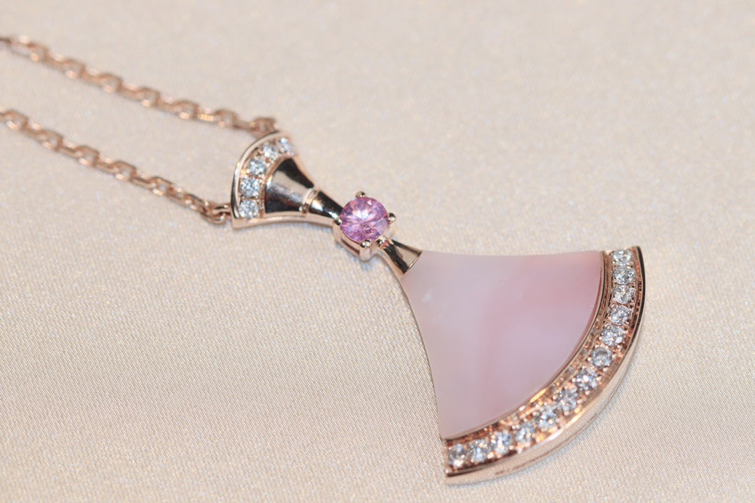 Pomuse DREAM NECKLACE PINK MOP DIAMOND
