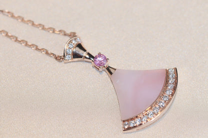 Pomuse DREAM NECKLACE PINK MOP DIAMOND