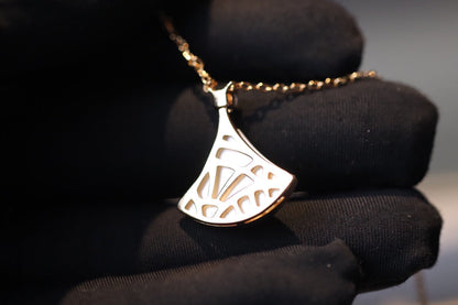 Pomuse DREAM NECKLACE WHITE MOP PINK GOLD 1 DIAMOND