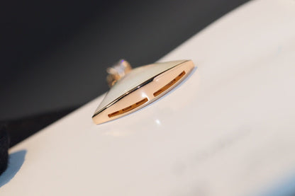 Pomuse DREAM NECKLACE WHITE MOP PINK GOLD 1 DIAMOND