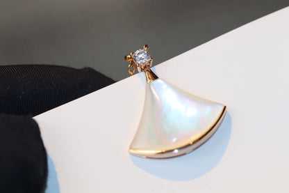Pomuse DREAM NECKLACE WHITE MOP PINK GOLD 1 DIAMOND