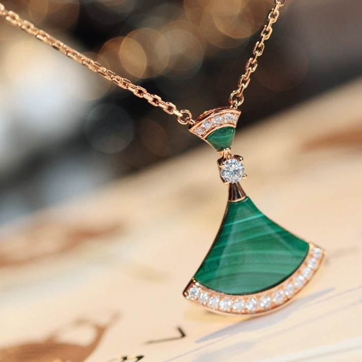 Pomuse DREAM NECKLACE MALACHITE DIAMOND