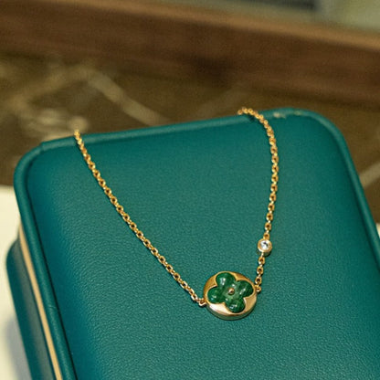 Pomuse SUN MALACHITE 1 DIAMOND PINK GOLD BRACELET