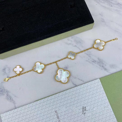 Pomuse MAGIC CLOVER MOP GOLD BRACELET 5 MOTIFS