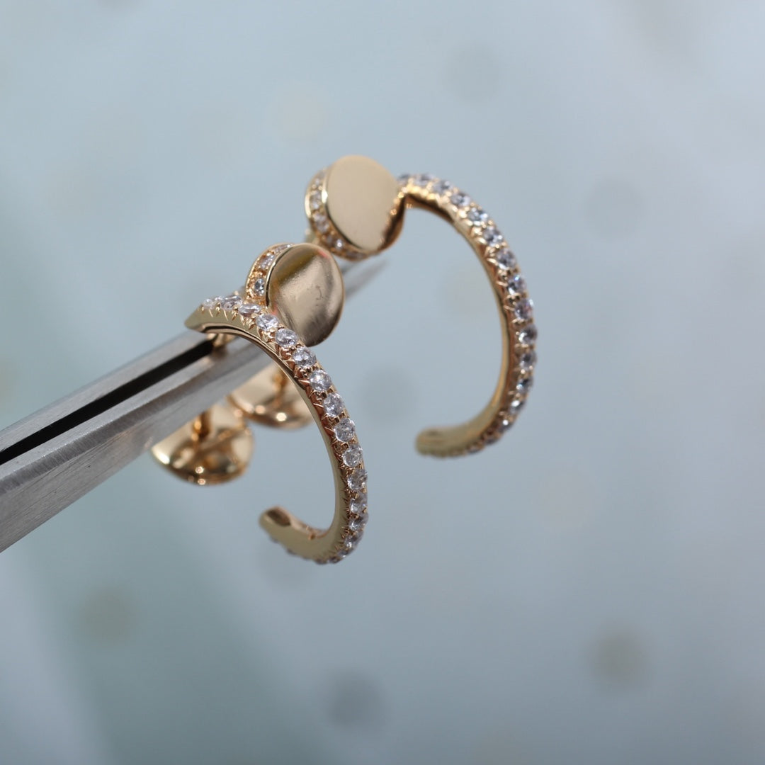 Pomuse JUSTE EARRINGS 12.75MM PINK GOLD DIAMOND
