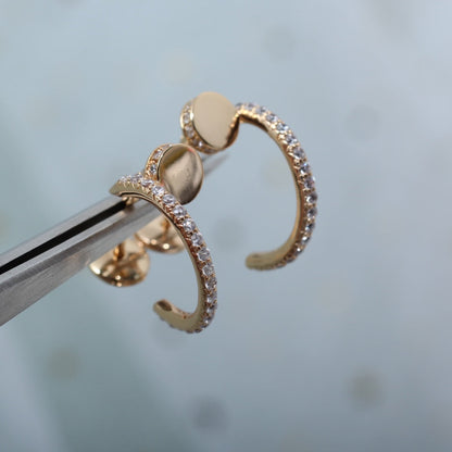 Pomuse JUSTE EARRINGS 12.75MM PINK GOLD DIAMOND