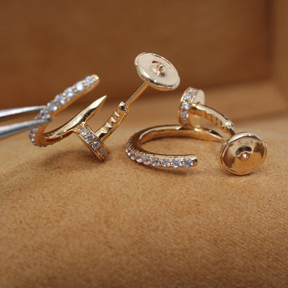 Pomuse JUSTE EARRINGS 12.75MM PINK GOLD DIAMOND