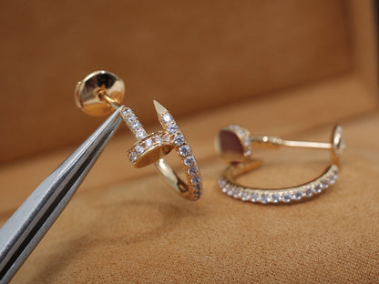 Pomuse JUSTE EARRINGS 12.75MM PINK GOLD DIAMOND