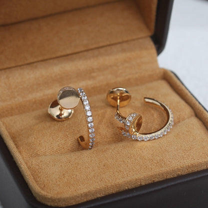 Pomuse JUSTE EARRINGS 12.75MM PINK GOLD DIAMOND