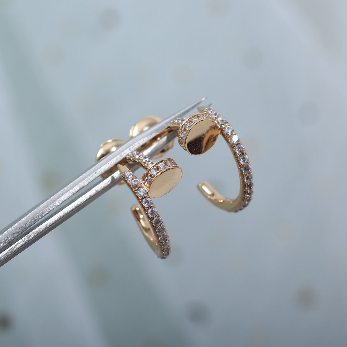 Pomuse JUSTE EARRINGS 12.75MM PINK GOLD DIAMOND