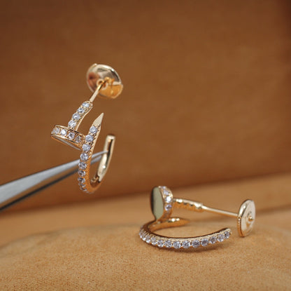 Pomuse JUSTE EARRINGS 12.75MM PINK GOLD DIAMOND