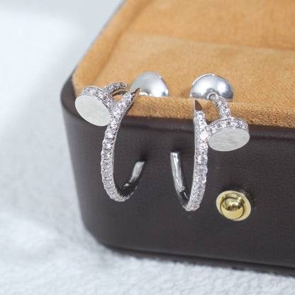 Pomuse JUSTE EARRINGS 12.75MM SILVER DIAMOND