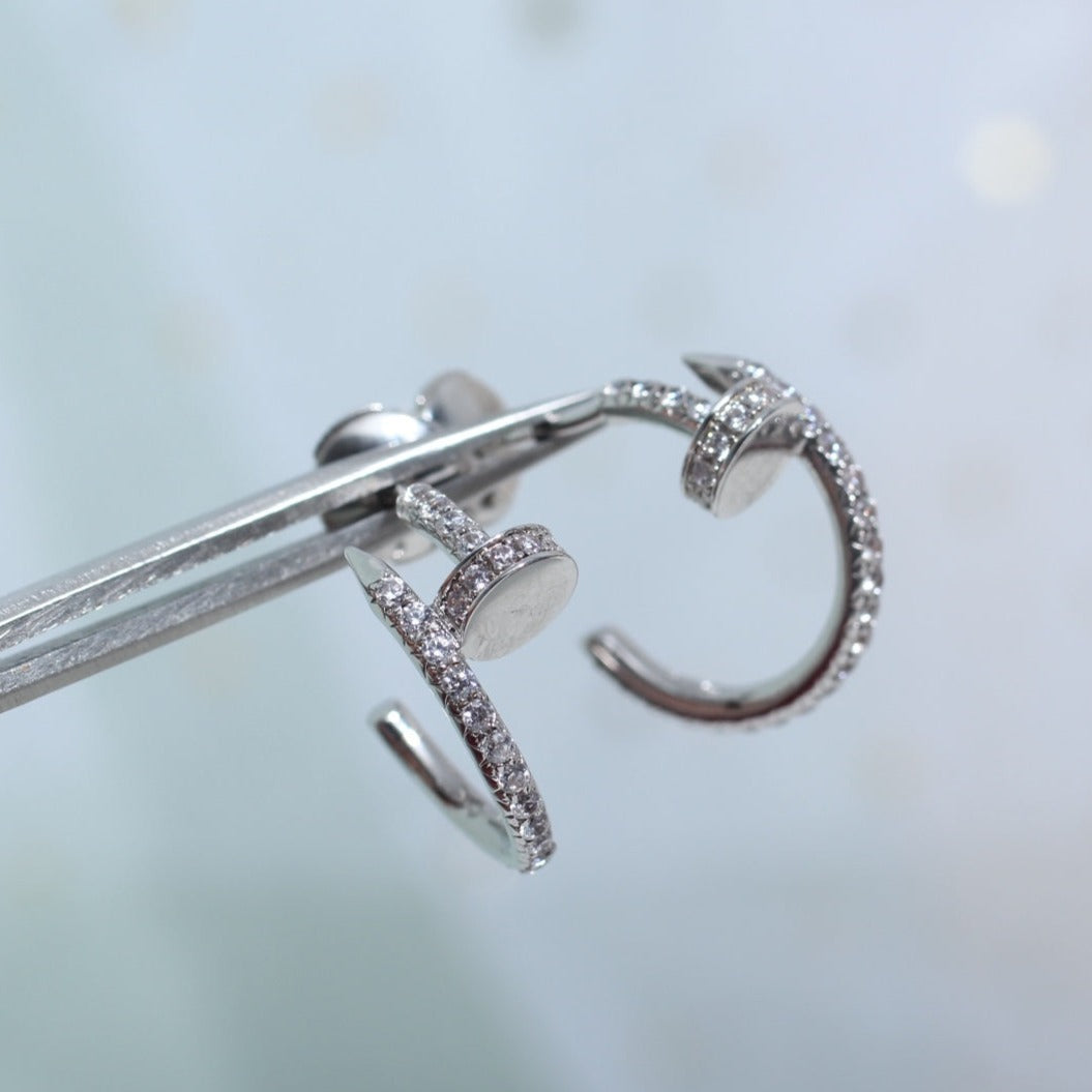 Pomuse JUSTE EARRINGS 12.75MM SILVER DIAMOND