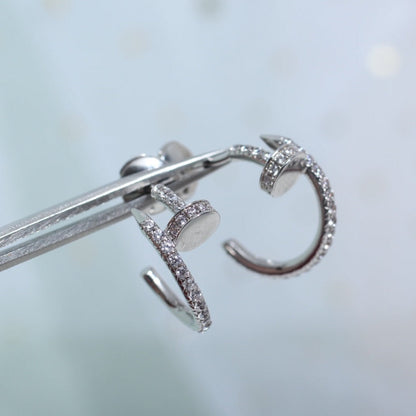 Pomuse JUSTE EARRINGS 12.75MM SILVER DIAMOND