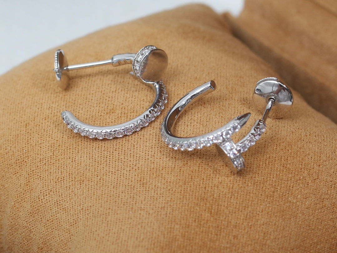 Pomuse JUSTE EARRINGS 12.75MM SILVER DIAMOND