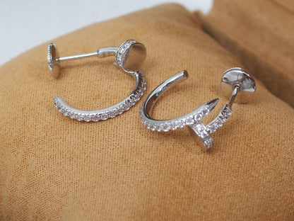 Pomuse JUSTE EARRINGS 12.75MM SILVER DIAMOND