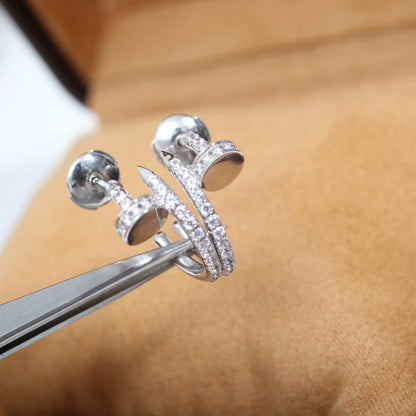 Pomuse JUSTE EARRINGS 12.75MM SILVER DIAMOND