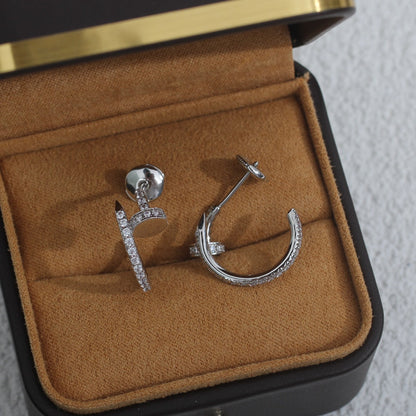 Pomuse JUSTE EARRINGS 12.75MM SILVER DIAMOND