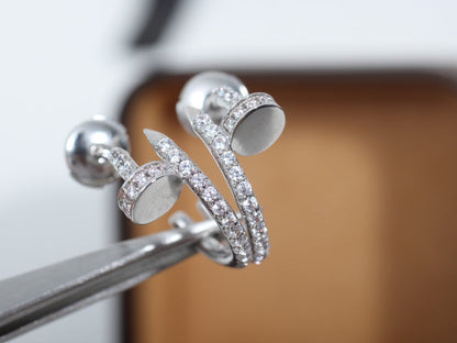 Pomuse JUSTE EARRINGS 12.75MM SILVER DIAMOND