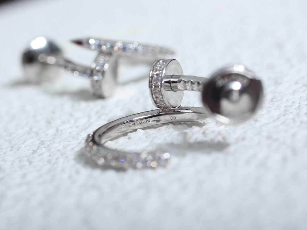 Pomuse JUSTE EARRINGS 12.75MM SILVER DIAMOND