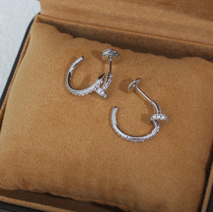 Pomuse JUSTE EARRINGS 12.75MM SILVER DIAMOND