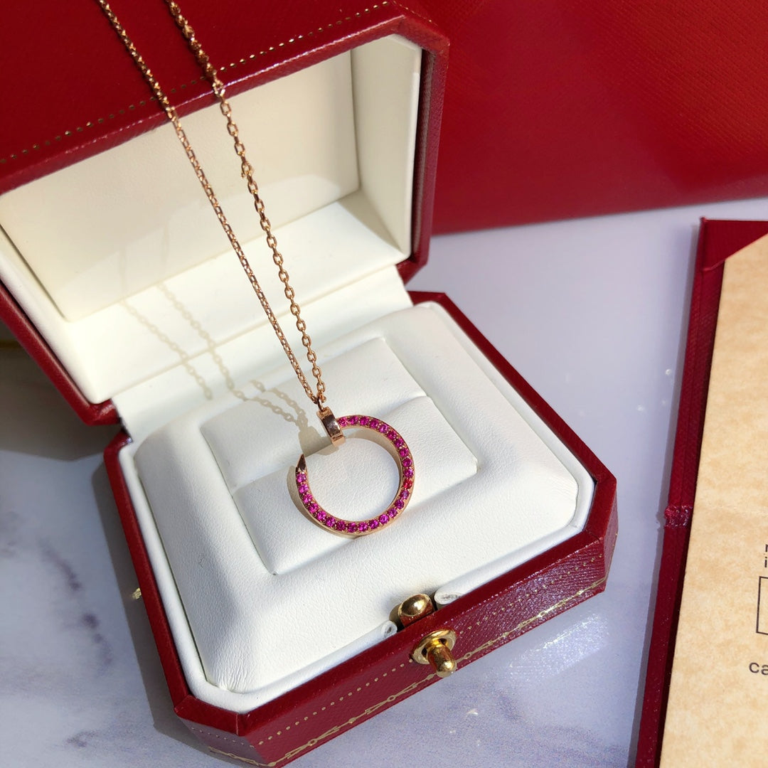 Pomuse JUSTE NECKLACE GOLD RED DIAMONDS
