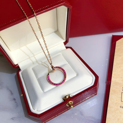 Pomuse JUSTE NECKLACE GOLD RED DIAMONDS