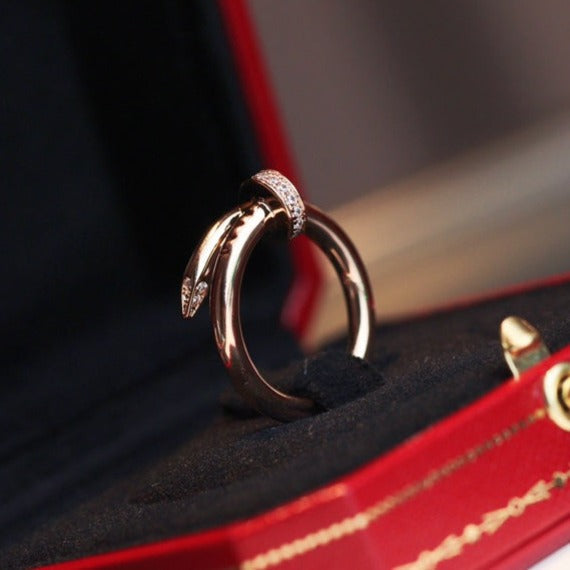 Pomuse JUSTE RING 2.65MM PINK GOLD DIAMOND