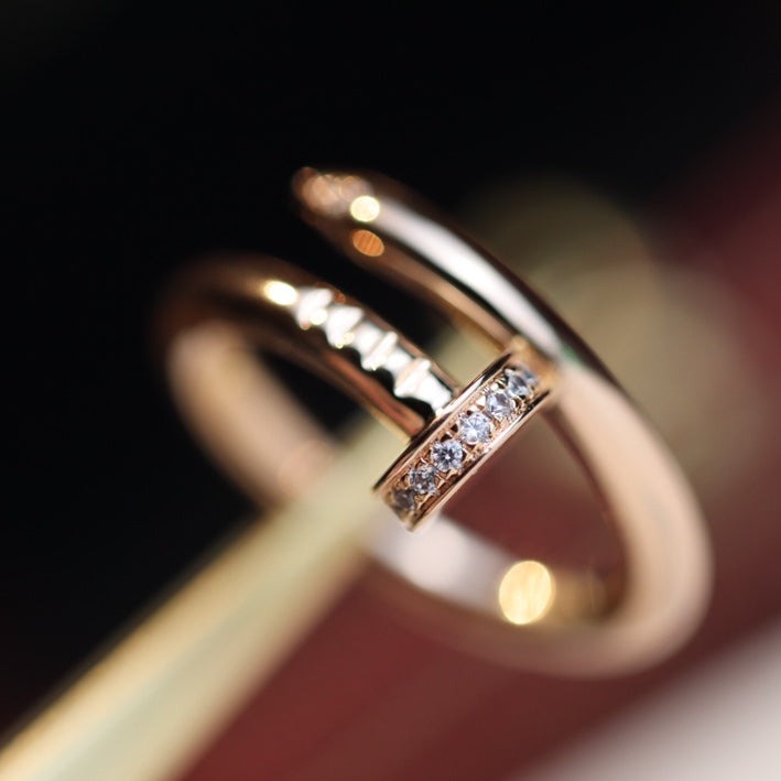 Pomuse JUSTE RING 2.65MM PINK GOLD DIAMOND