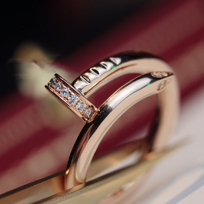 Pomuse JUSTE RING 2.65MM PINK GOLD DIAMOND