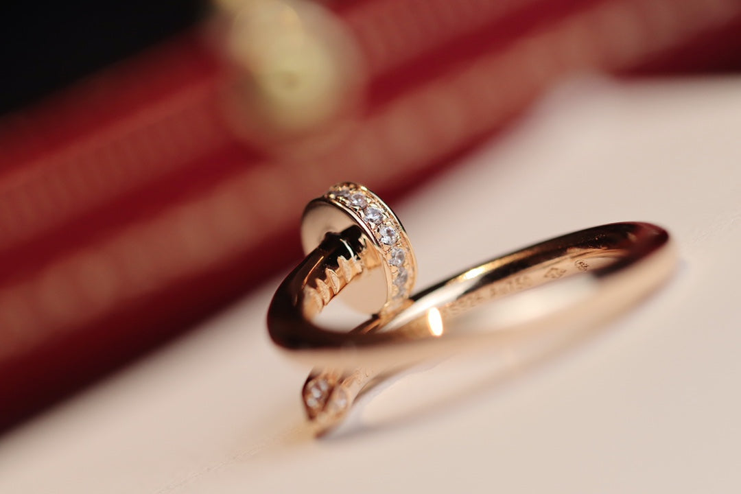 Pomuse JUSTE RING 2.65MM PINK GOLD DIAMOND