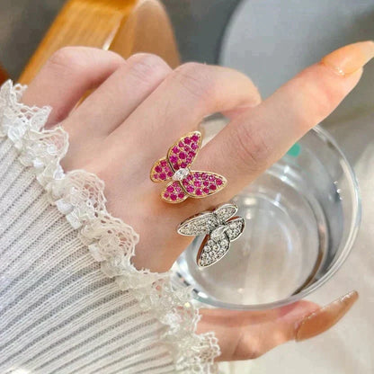 Pomuse TWIN BUTTERFLY DIAMOND RING